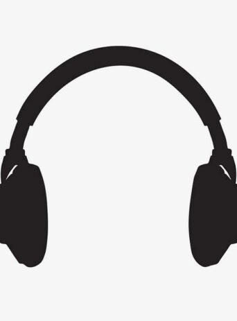Black Wireless Headphones on White Background