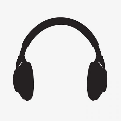 Black Wireless Headphones on White Background