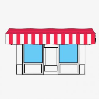 Retail Shop Storefront Awning In Red : Stock Vector (Royalty Free) 021509