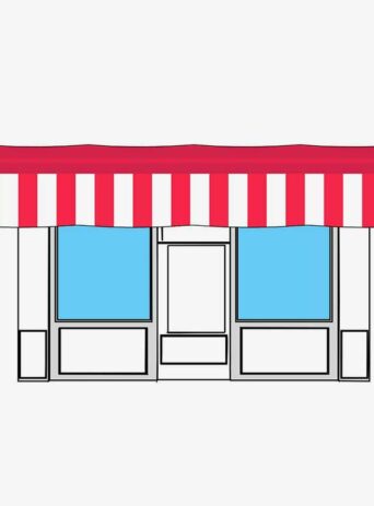 Retail Shop Storefront Awning In Red : Stock Vector (Royalty Free) 021509