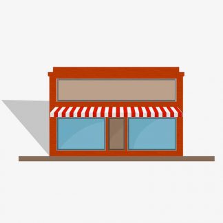 Retail Shop Storefront Awning In Red : Stock Vector (Royalty Free) 021510