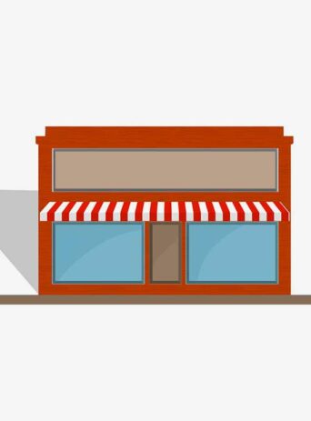 Retail Shop Storefront Awning In Red : Stock Vector (Royalty Free) 021510
