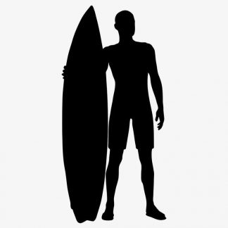 Surfer with Surfboard Silhouette : Stock Vector (Royalty Free) 021515