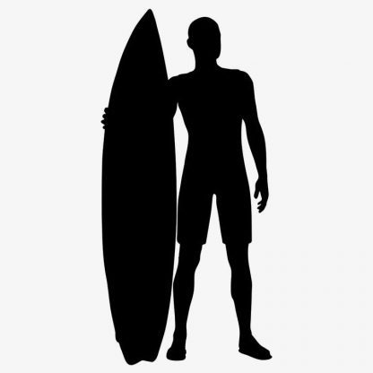 Surfer with Surfboard Silhouette : Stock Vector (Royalty Free) 021515