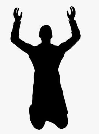 Prayer Silhouette Shape on White Background : Stock Vector (Royalty Free) 021516