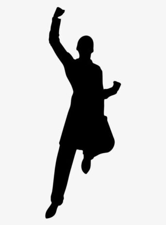 Successful Winner Celebrating Victory In Power Pose Silhouette : Stock Vector (Royalty Free) 021526