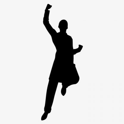 Successful Winner Celebrating Victory In Power Pose Silhouette : Stock Vector (Royalty Free) 021526