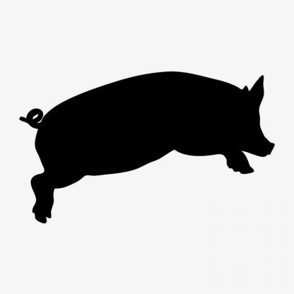 Illustration Of Pig Jumping In Silhouette Isolated On White : Stock Vector (Royalty Free) 021535