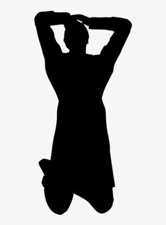 Illustration Of A Person Struggling To Manage Stress and Overcome Desperation In Silhouette Isolated On White : Stock Vector (Royalty Free) 021540