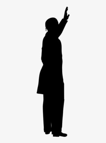 Illustration Of Man Leaving Waiving Hand In Silhouette Isolated On White : Stock Vector (Royalty Free) 021549