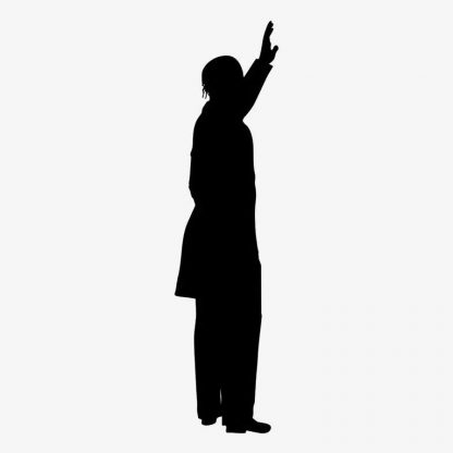 Illustration Of Man Leaving Waiving Hand In Silhouette Isolated On White : Stock Vector (Royalty Free) 021549