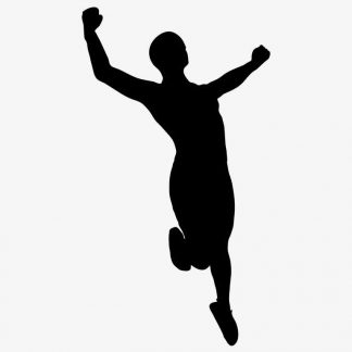 Illustration Of Successful Winner Celebrating Victory In Power Pose In Silhouette Isolated On White : Stock Vector (Royalty Free) 021554