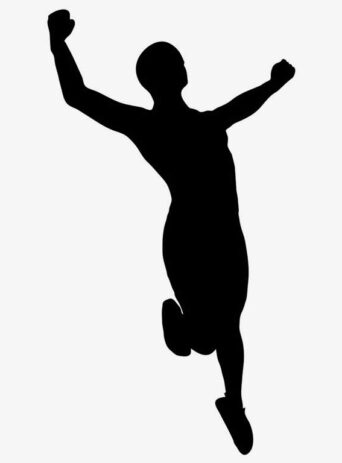 Illustration Of Successful Winner Celebrating Victory In Power Pose In Silhouette Isolated On White : Stock Vector (Royalty Free) 021554