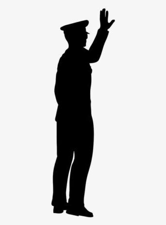 Illustration Of Man Leaving Waiving Hand In Silhouette Isolated On White : Stock Vector (Royalty Free) 021555