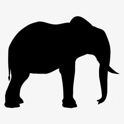 Illustration Of Elephant Standing Still In Silhouette Isolated On White : Stock Vector (Royalty Free) 021564