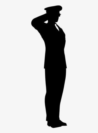 Illustration Of Man On Duty Saluting Flag In Silhouette Isolated On White : Stock Vector (Royalty Free) 021571