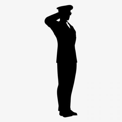 Illustration Of Man On Duty Saluting Flag In Silhouette Isolated On White : Stock Vector (Royalty Free) 021571