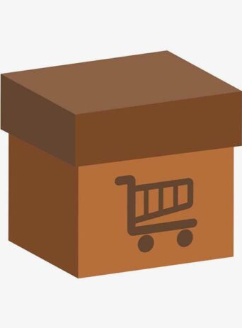 Illustration Of Gift Box With Shopping Cart In Silhouette Isolated On White : Stock Vector (Royalty Free) 021572