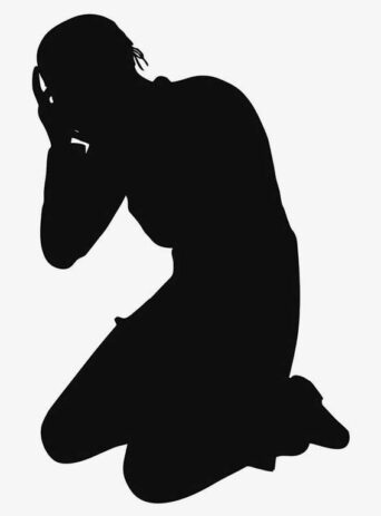 Illustration Of A Person Struggling To Manage Stress and Overcome Desperation In Silhouette Isolated On White : Stock Vector (Royalty Free) 021583