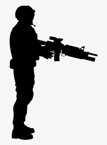 Illustration Of Army Soldier Standing With A Gun In Silhouette Isolated On White : Stock Vector (Royalty Free) 021596