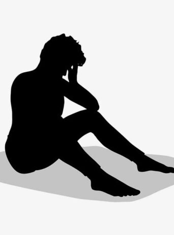 Illustration Of A Person Struggling To Manage Stress and Overcome Desperation In Silhouette Isolated On White : Stock Vector (Royalty Free) 021600