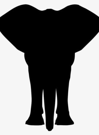 Illustration Of Elephant Standing In Silhouette Isolated On White : Stock Vector (Royalty Free) 021604