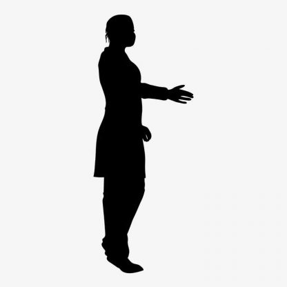 Illustration Of Man Extending A Hand In Silhouette Isolated On White : Stock Vector (Royalty Free) 021609