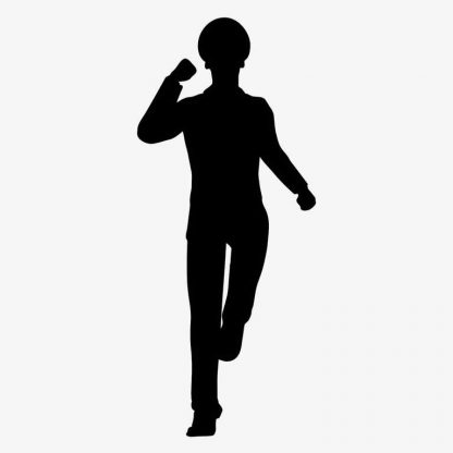 Illustration Of Man On Duty Running In Silhouette Isolated On White : Stock Vector (Royalty Free) 021621