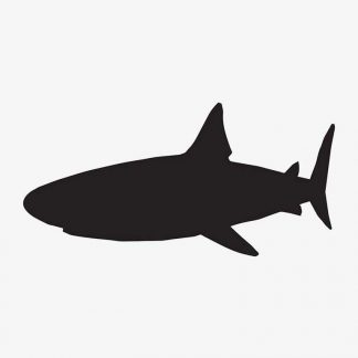 Illustration Of Shark Swimming In Silhouette Isolated On White : Stock Vector (Royalty Free) 021630