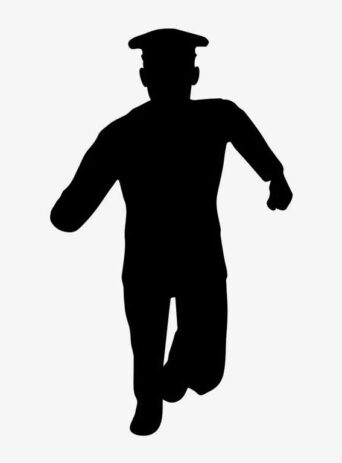 Illustration Of Man On Duty Running In Silhouette Isolated On White : Stock Vector (Royalty Free) 021633