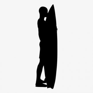 Illustration Of Surfer With Surfboard Standing Still In Silhouette Isolated On White : Stock Vector (Royalty Free) 021635