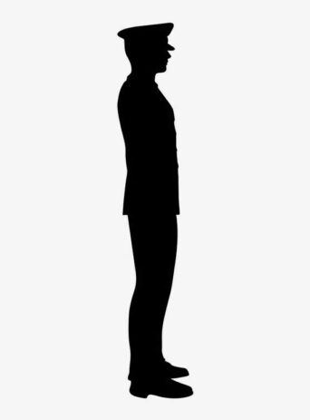 Illustration Of Man on Duty Syanding Still In Silhouette Isolated On White : Stock Vector (Royalty Free) 021636