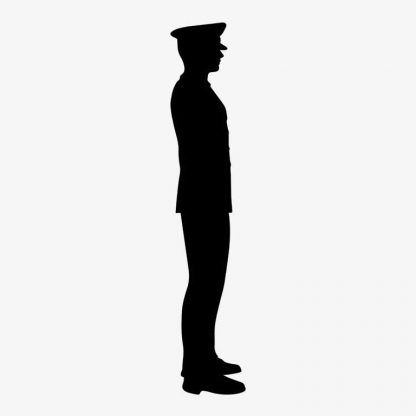 Illustration Of Man on Duty Syanding Still In Silhouette Isolated On White : Stock Vector (Royalty Free) 021636