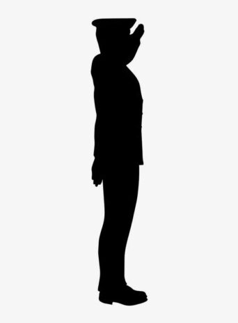 Illustration Of Man On Duty Saluting Flag In Silhouette Isolated On White : Stock Vector (Royalty Free) 021637