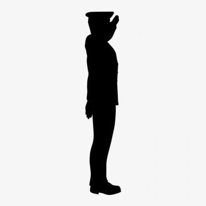 Illustration Of Man On Duty Saluting Flag In Silhouette Isolated On White : Stock Vector (Royalty Free) 021637