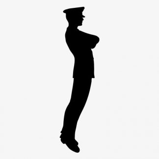 Illustration Of Man On Duty Standing With Closed Arms In Silhouette Isolated On White : Stock Vector (Royalty Free) 021651