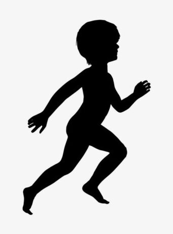 Illustration Of Boy Running In Silhouette Isolated On White : Stock Vector (Royalty Free) 021665