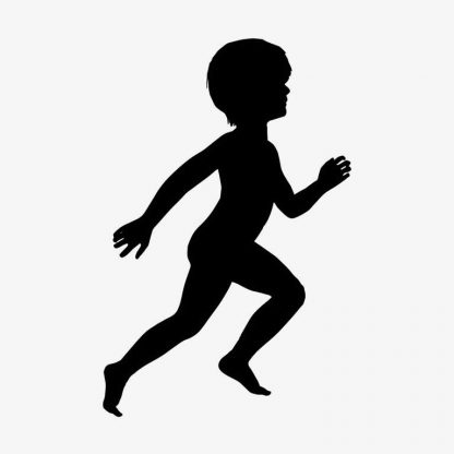 Illustration Of Boy Running In Silhouette Isolated On White : Stock Vector (Royalty Free) 021665