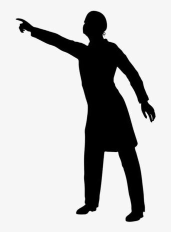 Illustration Of A Man Pointing Out In Silhouette Isolated On White : Stock Vector (Royalty Free) 021682