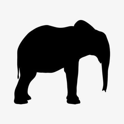 Illustration Of Elephant In Silhouette Isolated On White : Stock Vector (Royalty Free) 021688