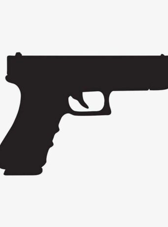 Illustration Of Gun In Silhouette Isolated On White : Stock Vector (Royalty Free) 021689