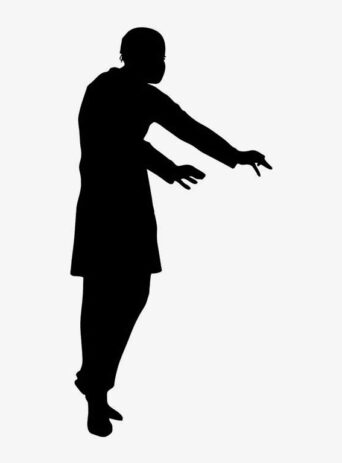 Illustration Of Man Operating With Open Arms In Silhouette Isolated On White : Stock Vector (Royalty Free) 021695