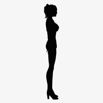 Illustration Of Woman Standing Still In Silhouette Isolated On White : Stock Vector (Royalty Free) 021717