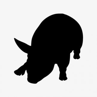 Illustration Of Pig Lying Down In Silhouette Isolated On White : Stock Vector (Royalty Free) 021718