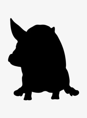 Illustration Of Pig Lying Down In Silhouette Isolated On White : Stock Vector (Royalty Free) 021720