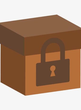 Illustration Of Gift Box With Lock Icon In Silhouette Isolated On White : Stock Vector (Royalty Free) 021731