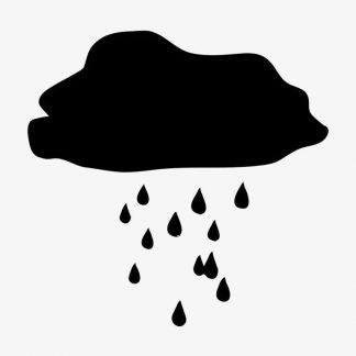 Illustration Of Rain Cloud In Silhouette Isolated On White : Stock Vector (Royalty Free) 021741