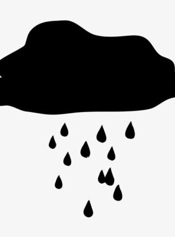 Illustration Of Rain Cloud In Silhouette Isolated On White : Stock Vector (Royalty Free) 021741