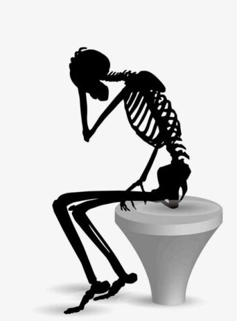 Illustration Of Lonely Skeleton In Silhouette Isolated On White : Stock Vector (Royalty Free) 021743