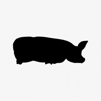 Illustration Of Pig Lying Down In Silhouette Isolated On White : Stock Vector (Royalty Free) 021761